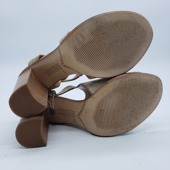 Alberto Fermani heeled sandals Women EU 40 gold crackle leather side buckle - Picture 8 of 11